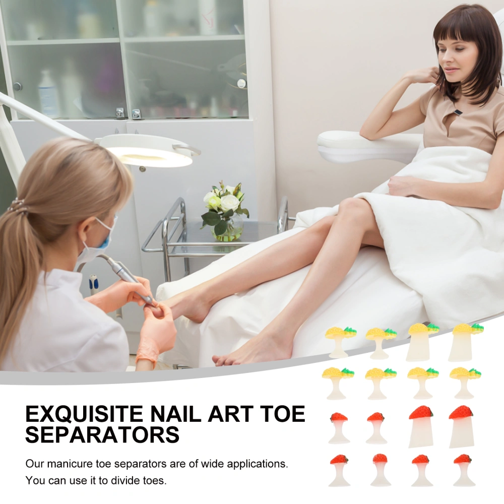 16Pcs Nail Art Toe Separators Nail Art Accessories Foot Toe Divider Tools