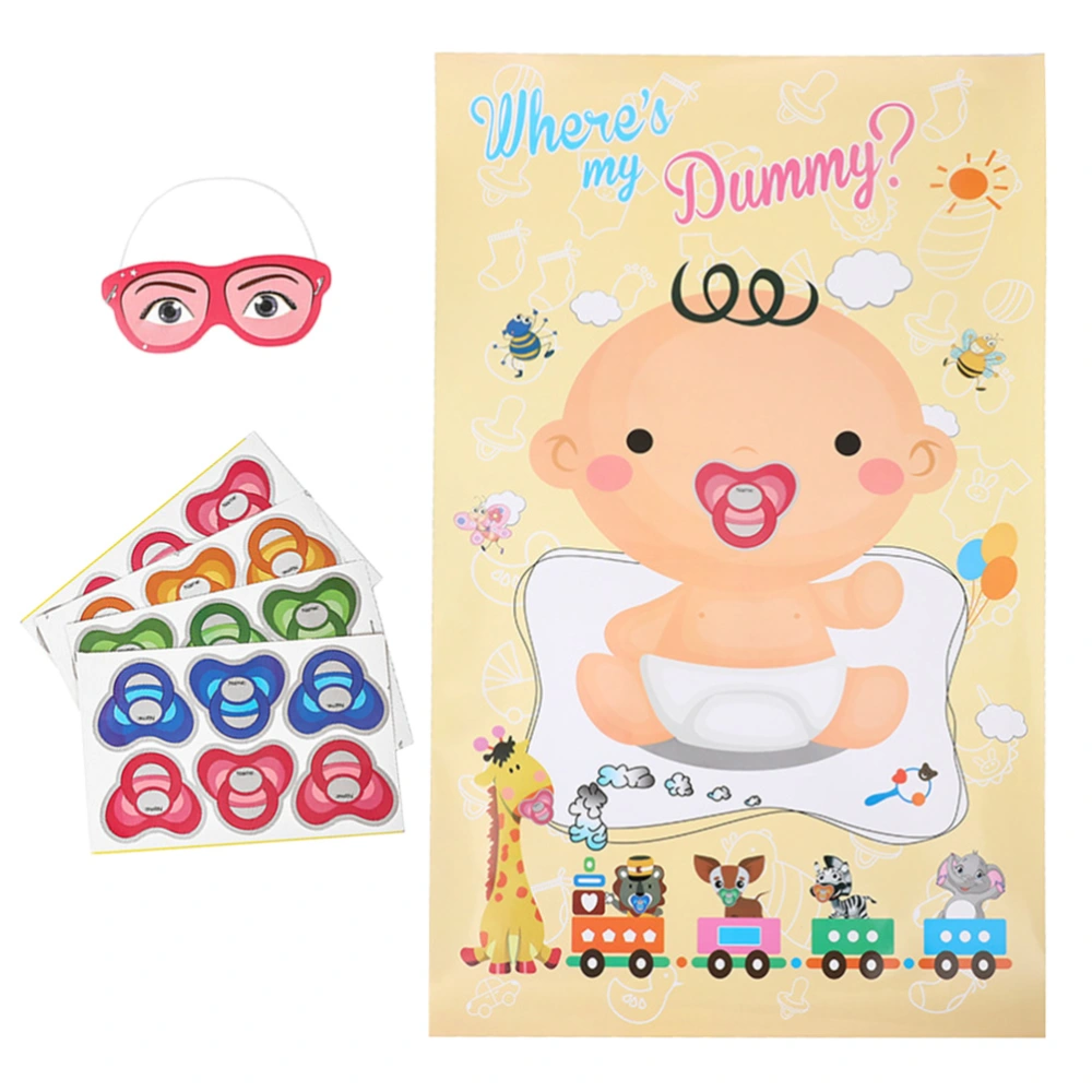 Baby Dummy Themed Game Poster Match Game Sticker Children Eye Patch Party Decals Creative Birthday Party Favor Supplies for Kids