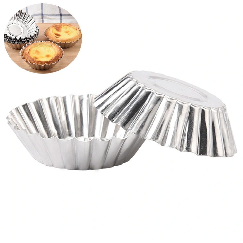 30pcs Chrysanthemum Shape Egg Tart Mold Tinplate Muffin Baking Cup Reusable Tartlet Molds