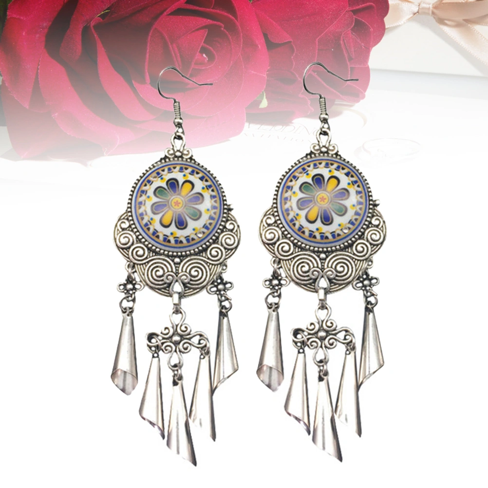 Fashion National Style Female Exaggerated Earrings Temperament Ear Jewelry