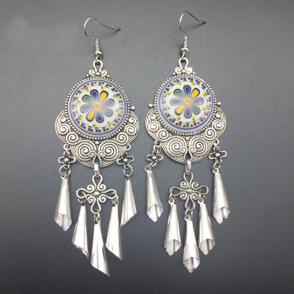 Fashion National Style Female Exaggerated Earrings Temperament Ear Jewelry