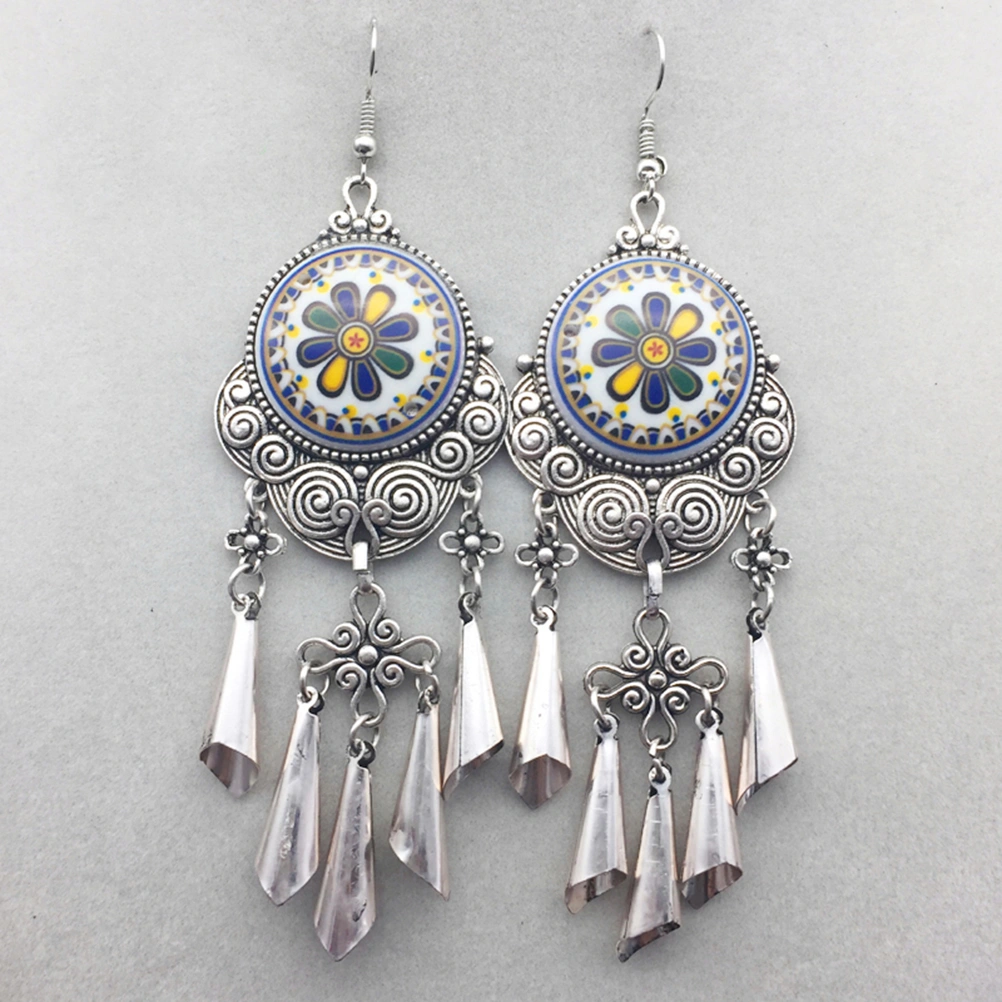 Fashion National Style Female Exaggerated Earrings Temperament Ear Jewelry
