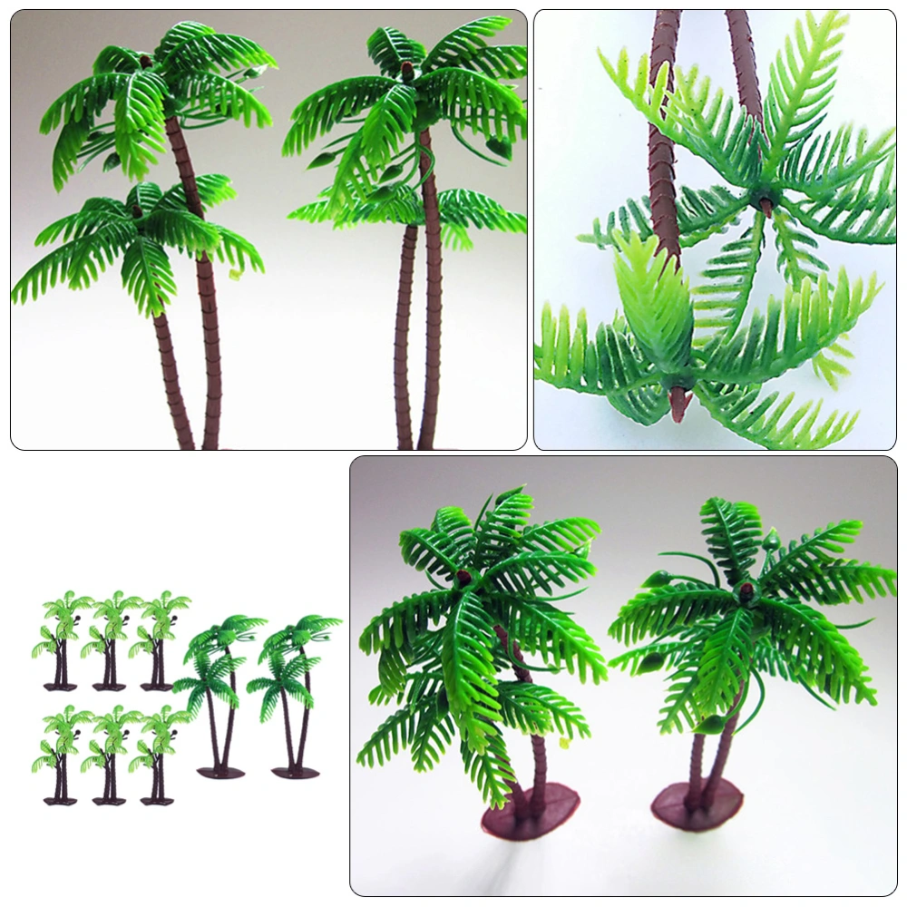 8PCS Coconut Tree Birthday Cake Cards Baking Decor Creative Beautiful Fruit Dessert Decor Insert Cards for Birthday Party Festival (Green)