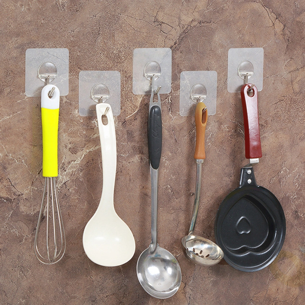 6pcs Strong Adhesive Wall Hook Transparent Hooks Seamless Stick Hook Kitchen Wall Hanger