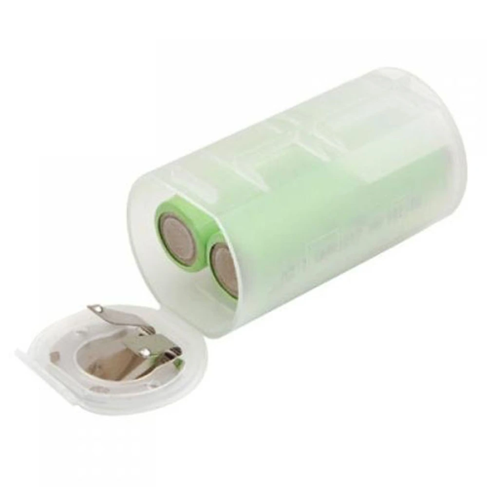 Portable Size AA to Size D Battery Adapters Converter Cases (Transparent)