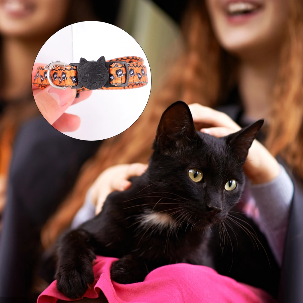 2pcs Halloween Cat Collar Bell Neck Strap Pets Cat Leash Collar