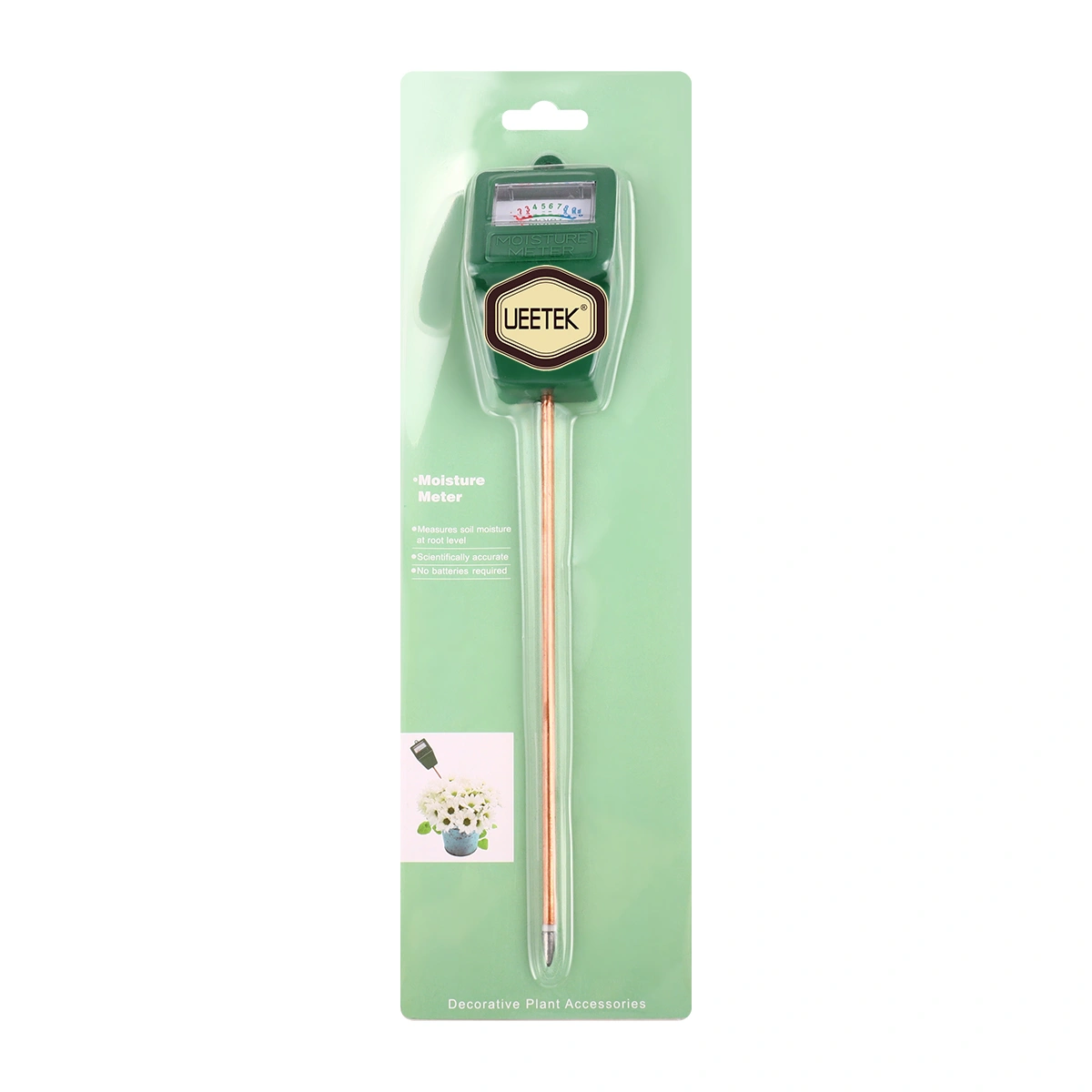 UEETEK Moisture Sensor Meter Soil Water Monitor Hygrometer Moisture Sensor for Garden Farm Lawn Plants Indoor Outdoor