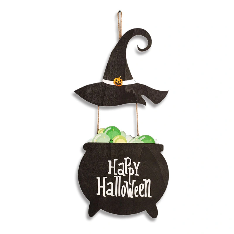 Halloween Door Sign Indoor Wooden Hanging Sign Halloween Wall Plaque Decoration