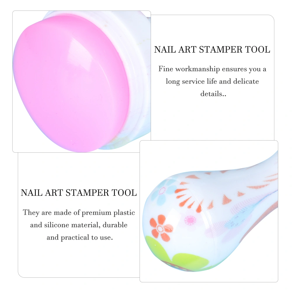 2 Sets Manicure Tools Nail Art Printed Heads Nail Art Stampers Portable Stampers