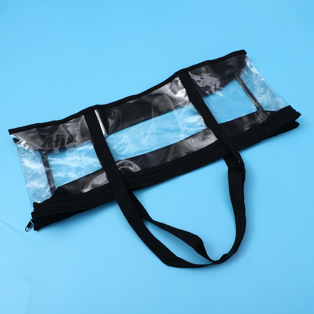 Transparent CD Storage Pouch Fashion CD Storage Bag Large Capacity Book Bag (Black)