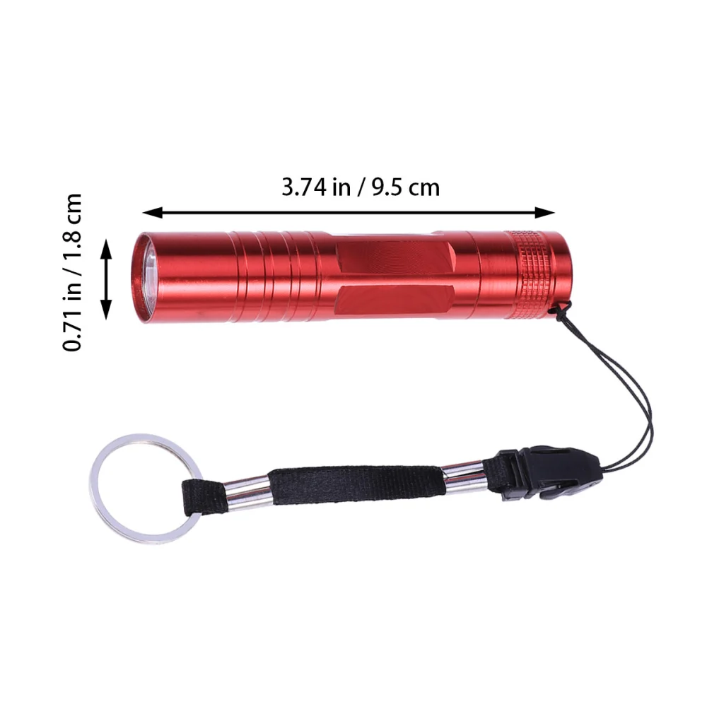 Led Pocket Torch Ultra-bright Outdoor Waterproof Portable Small Flashlight With Aluminum Alloy And Keyring For Camping Walking Hiking Climbing Etc (Red-No battery Included)