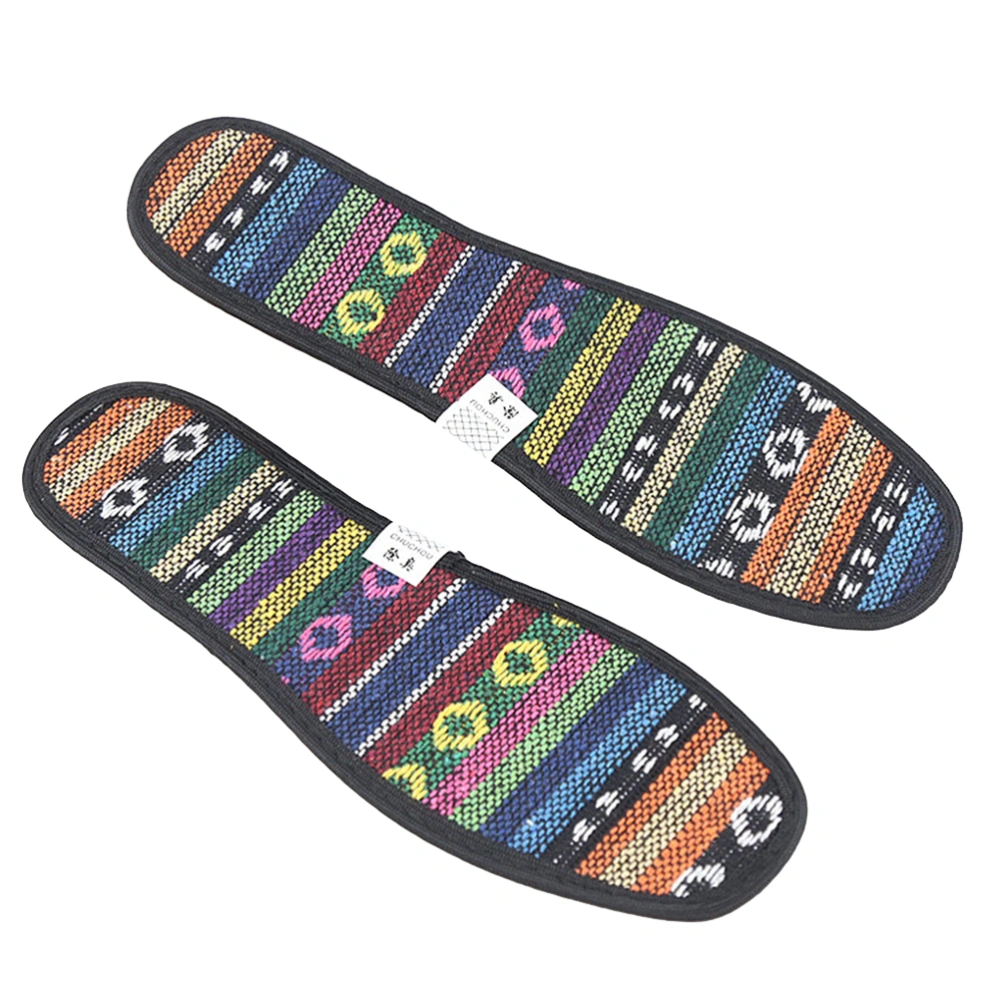 3 Pairs of Hand Embroidered Insoles Deodorant Shoe Cushions Breathable Shoe Pads Foot Care Insoles Size 44