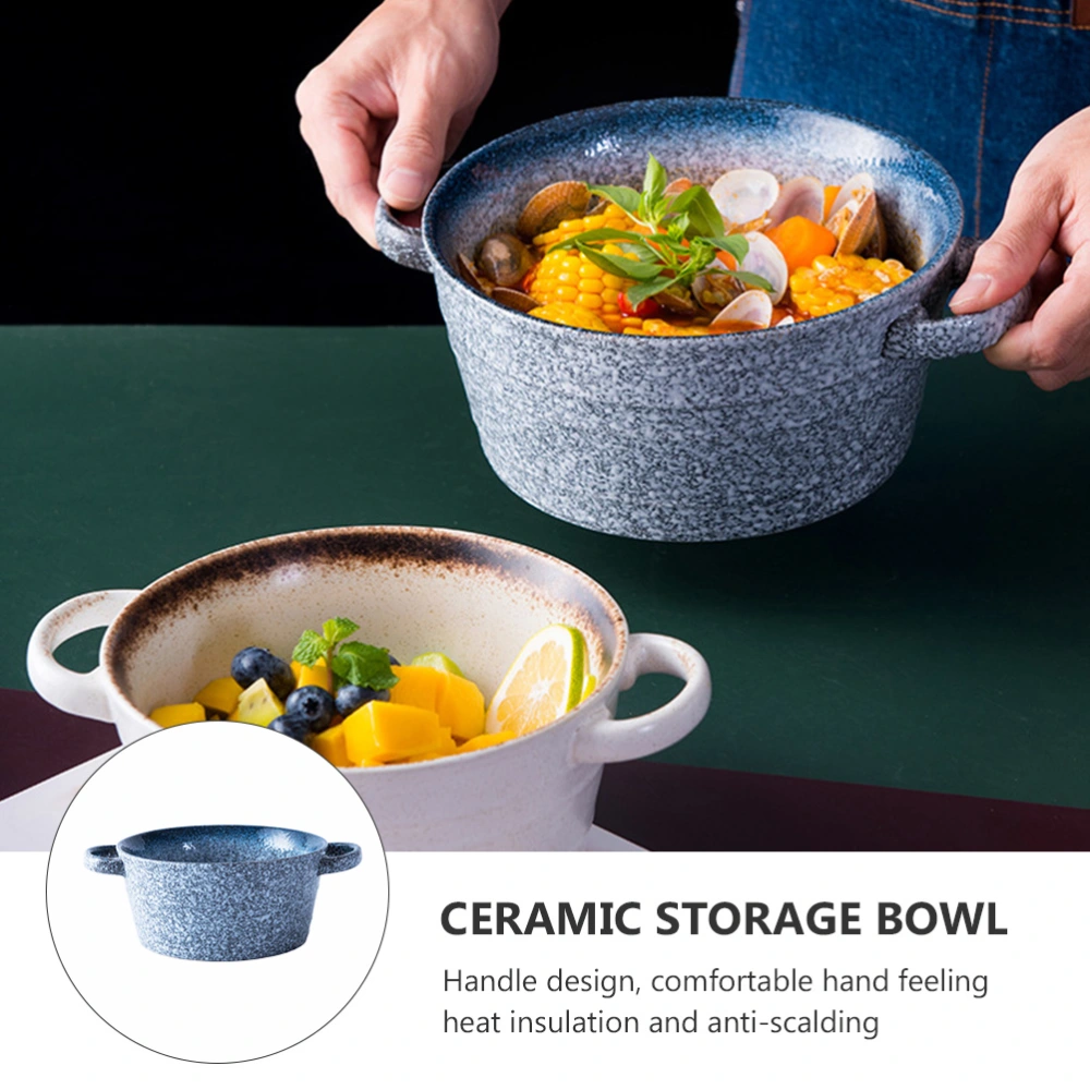 1pc Japanese Style Ceramic Bowl Soup Bowl Salad Bowl Food Container for Home