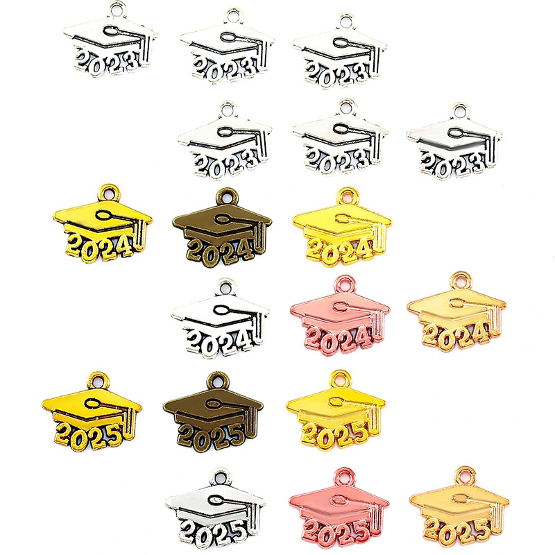 100pcs Delicate Graduation Cap Hanging Pendants Jewelry Diy Accessories Hanging Ornaments