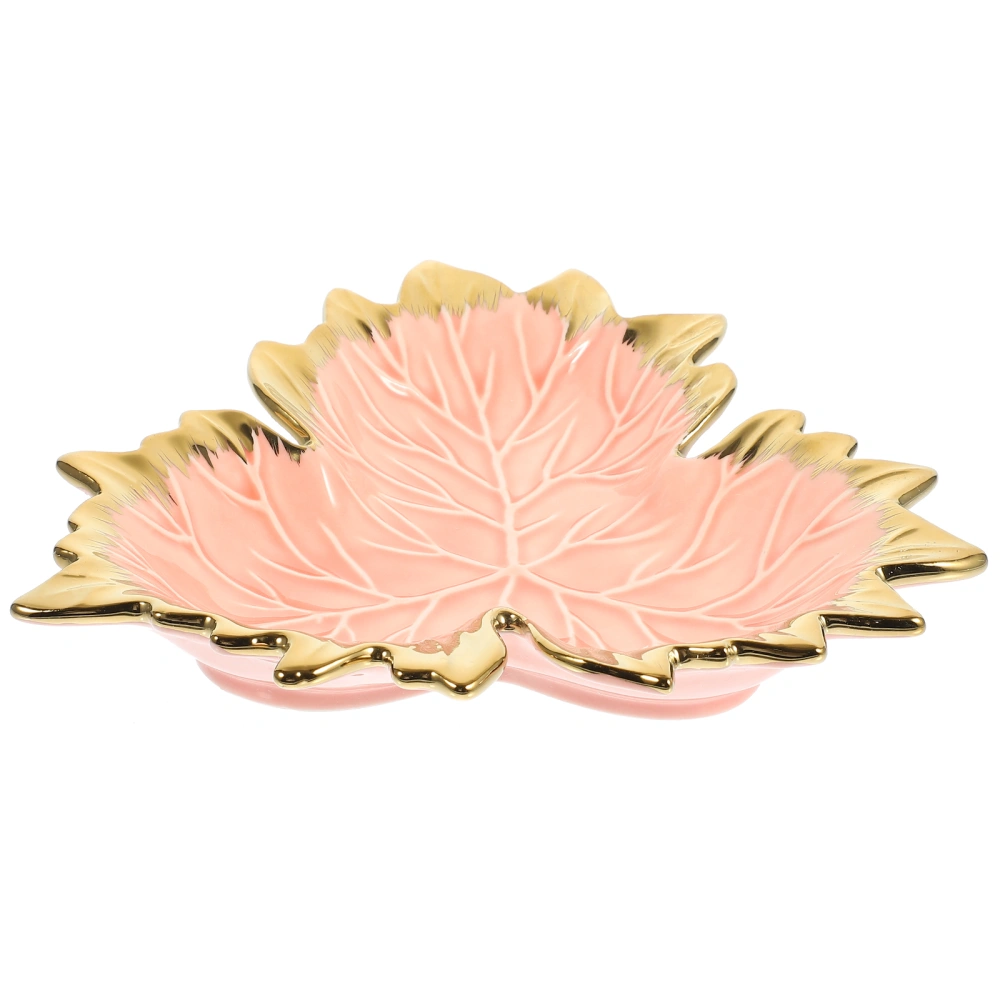 Decorative Ceramic Plate Jewelry Storage Plate Exquisite Display Plate Leaf Shape Fruits Plate