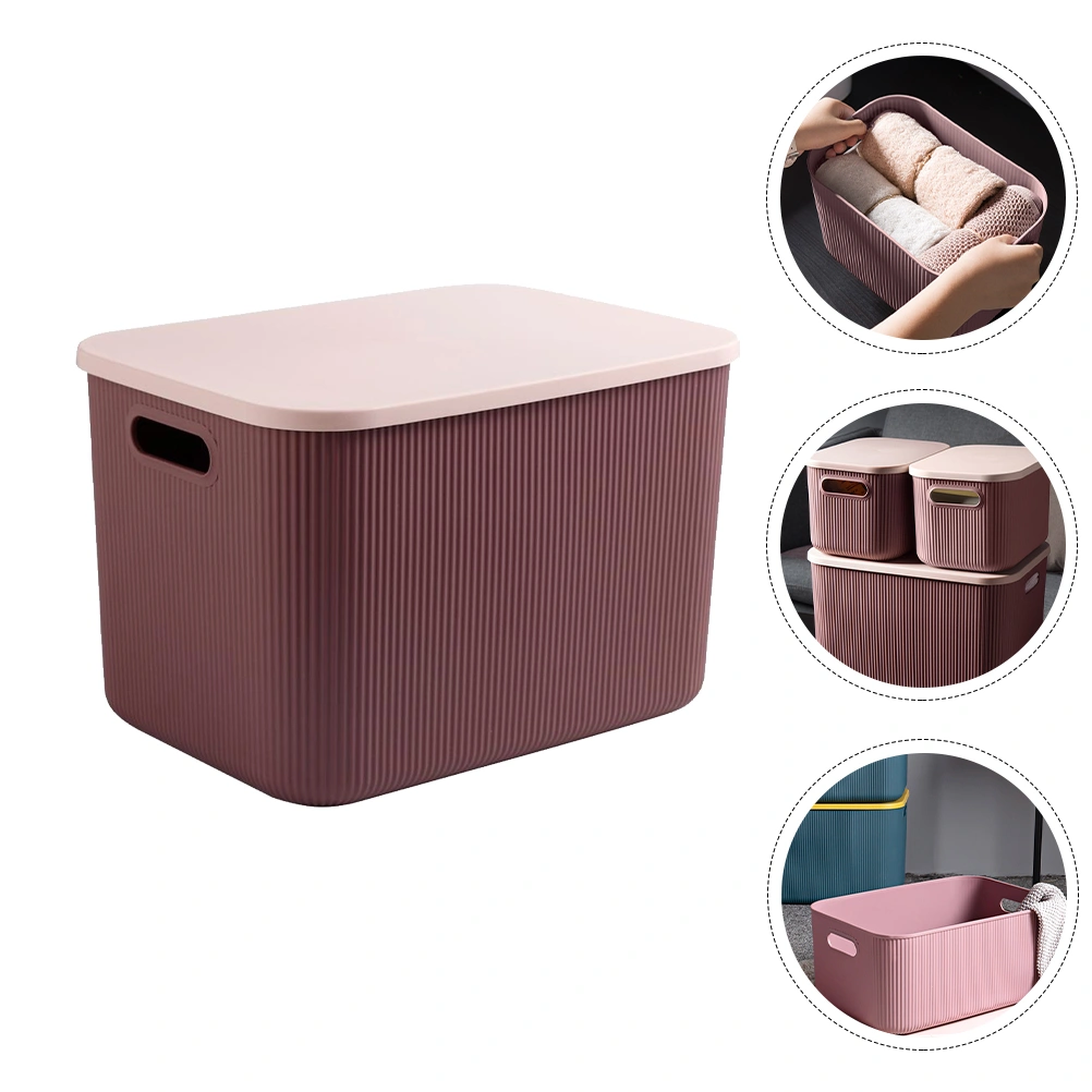 1pc Plastic Sundry Container Household Organizing Box with Lid Storage Holder