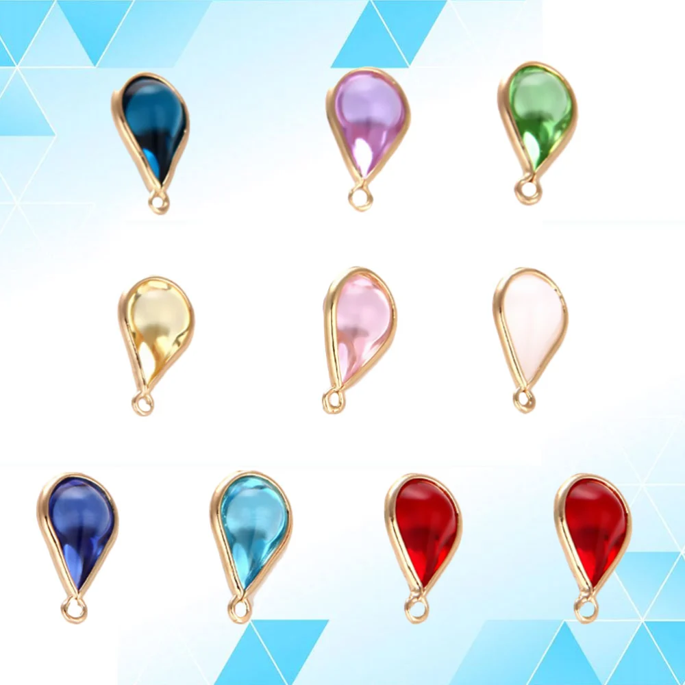 10pcs Drop-shaped Pendant Creative Pendant Charm Fashion Handmand Accessory Simple Hanging Decor for DIY Necklace Earrings Jewelry （Mixed Color)