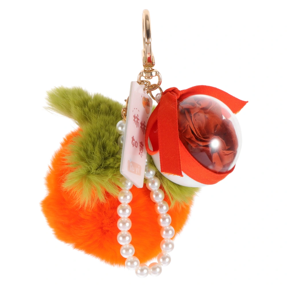 Fluffy Artificial Flower Keychain Unique Key Pendant Chic Bag Hanging Decor