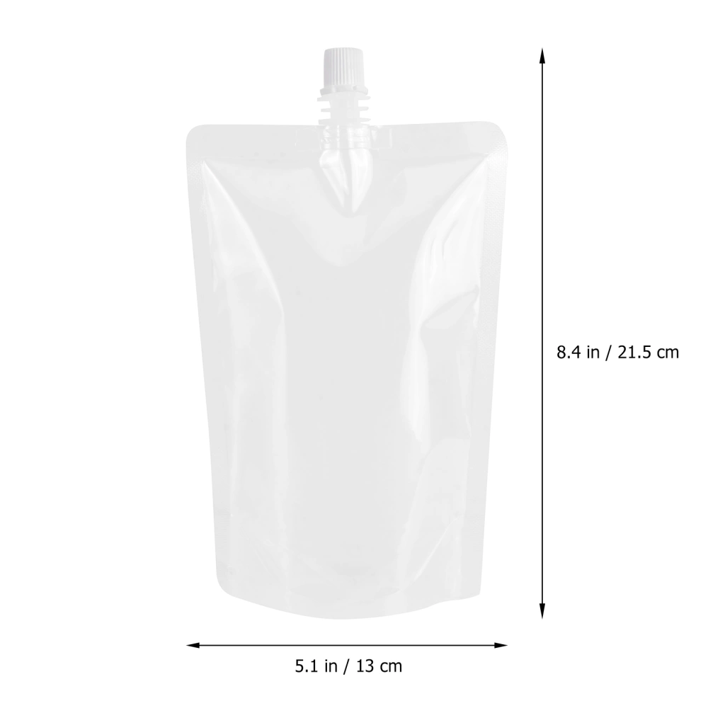 50pcs Transparent Beverage Flasks Standing Liquor Pouch Portable Plastic Drinks Bag (500ml)