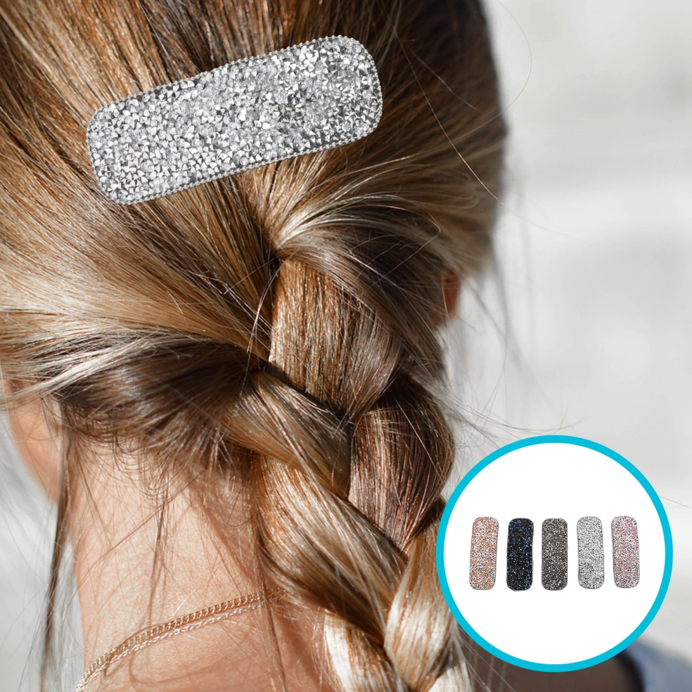 5Pcs Rhinestones Hair Clips Crystal Hairpin Barrette Hair Decor for Women Girls