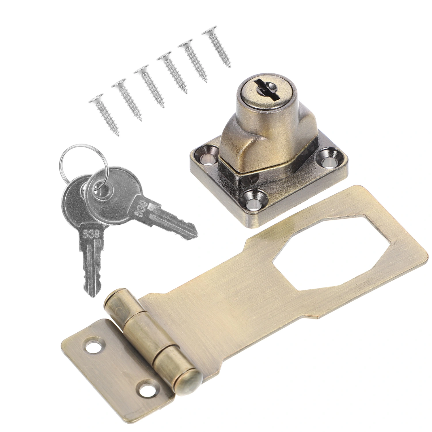 Lockable Deadbolt Hasp Anti-theft Keyed Deadbolt Hasp Lock for Cabinet Drawer