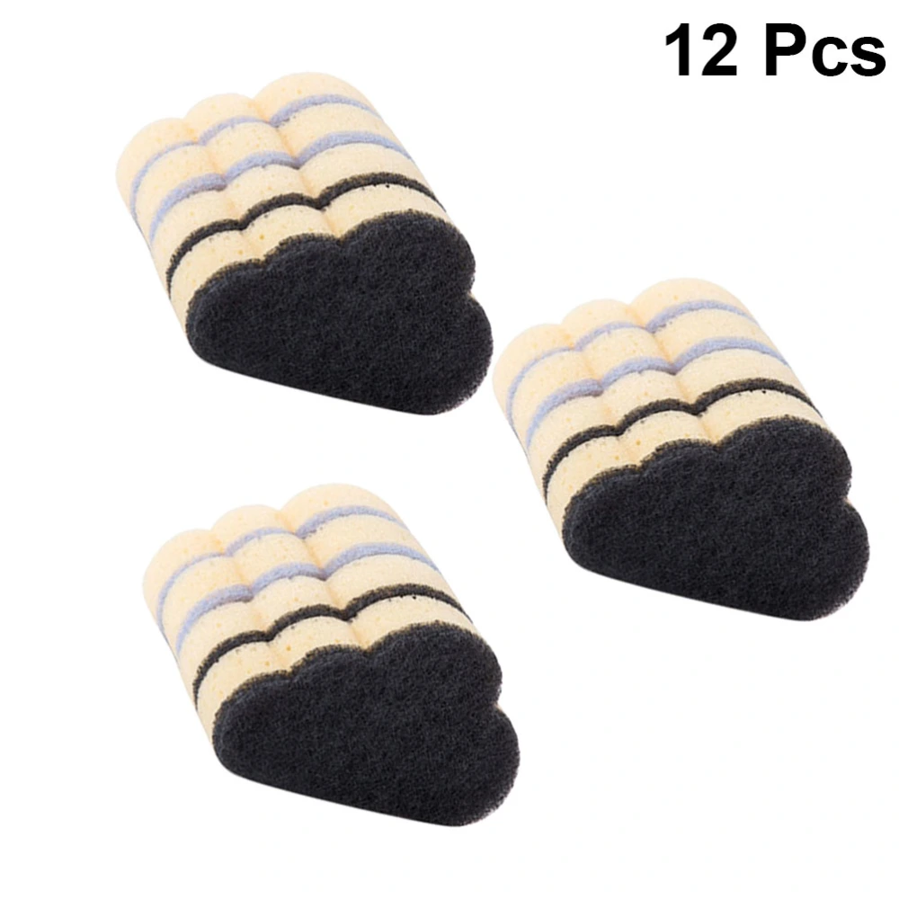 12pcs Cloud Shaped Cleaning Sponge Home Practical Kitchen Cleaning Sponge for Dish Cup Bowl Desktop (Blue Black Red, each Color has 4pcs)