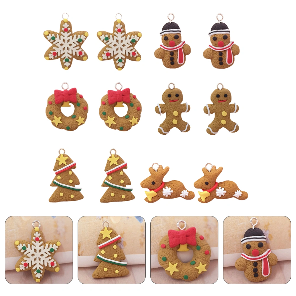 12pcs Lovely Christmas Decor Xmas Tree Snowman Gingerbread Man Pendants