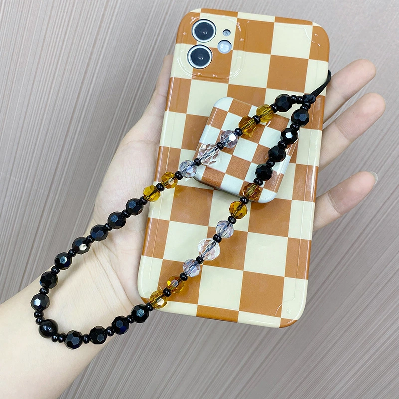 Phone Charm Strap Anti-lost Phone Lanyard Crystal Bead Strap for Mobile Phone Camera U Disk