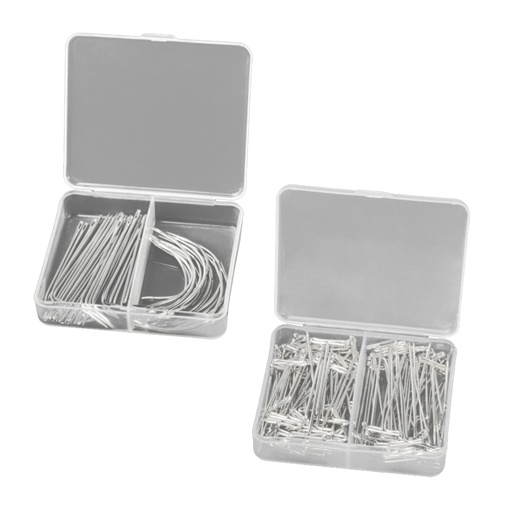 170 Pieces Wig Making Needles Set Wig T Curved & Straight Needles for Wig Making, Blocking Knitting, Modelling and Crafts