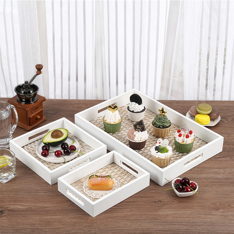 Rectangular Wood Tray Fruits Tray Decorative Snack Serving Tray Bread Tray