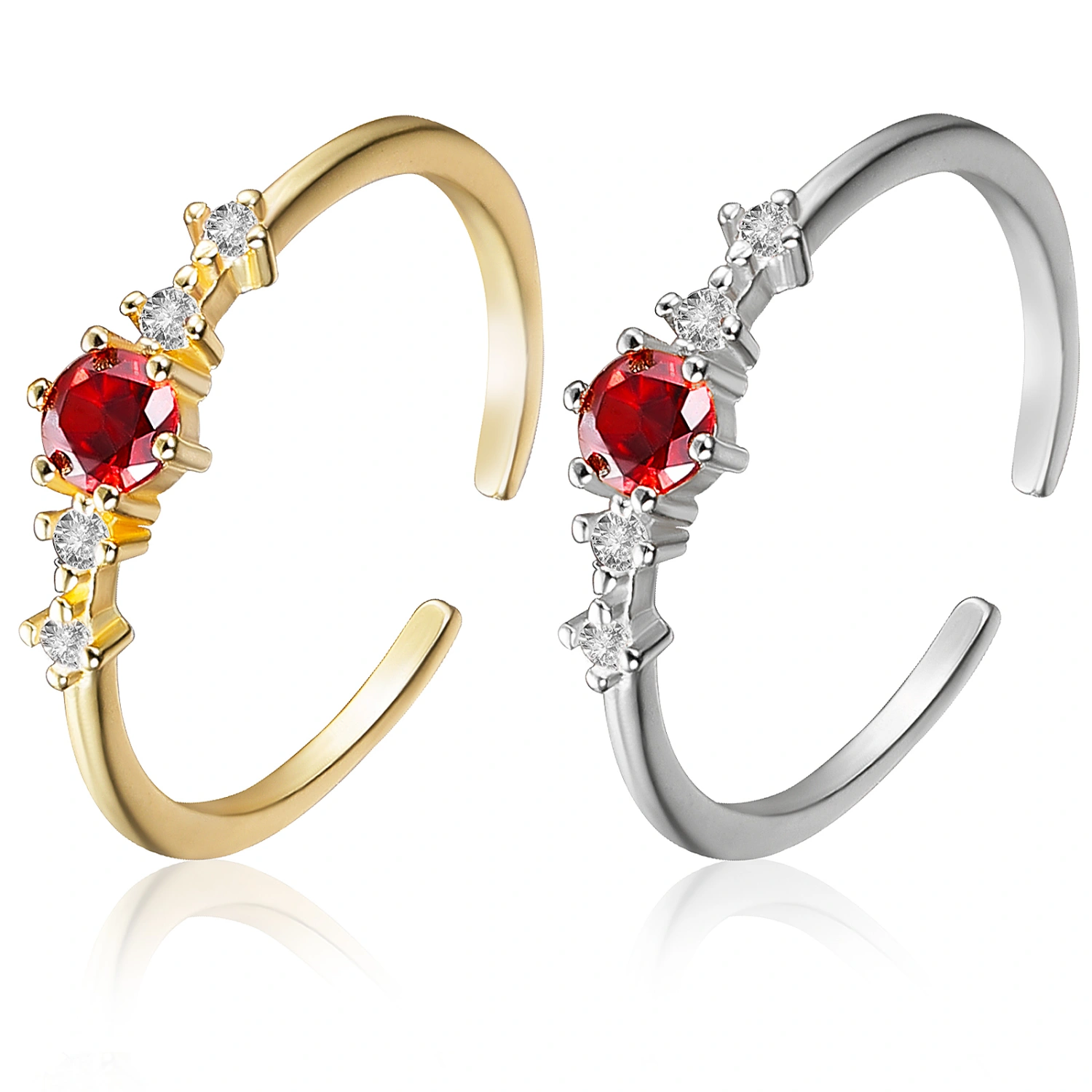 2pcs Delicate Rings Gemstone Rings Wedding Rings Jewelry Engagement Rings