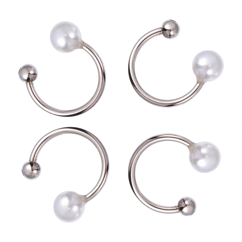 4Pcs Pearl Safety Women Brooch Skirt Waist Button Practical Brooch