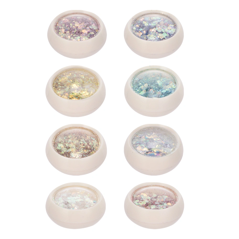 8Pcs Glitter Powder Sequins Ornament Set Nail Art Sequins Nail Patch Decor