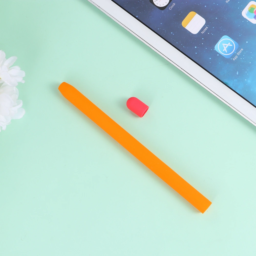 Silicone Case Protective Sleeve Pencil Touch Pen Stylus Cover Compatible for Apple Pencil 2nd Generation (Orange)