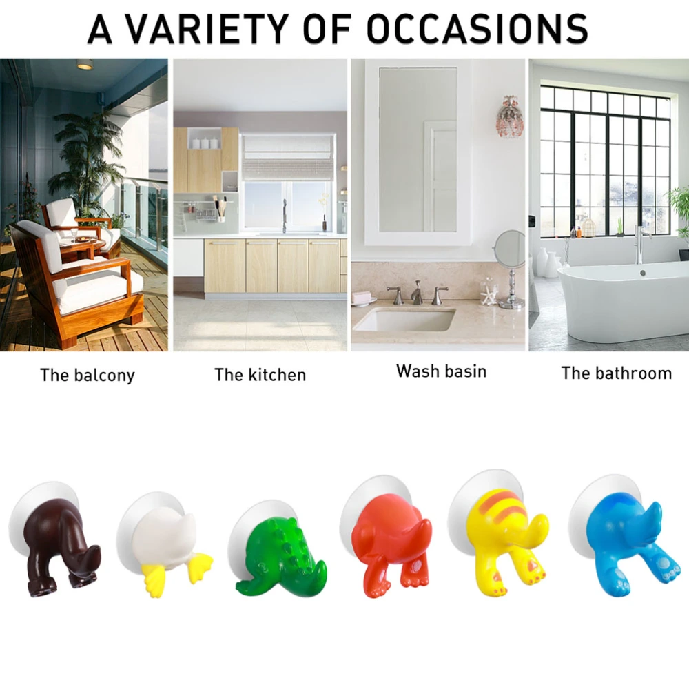 12Pcs Traceless Door Hooks Punch Free Coat Hooks Suck Cup Towel Hooks for Home