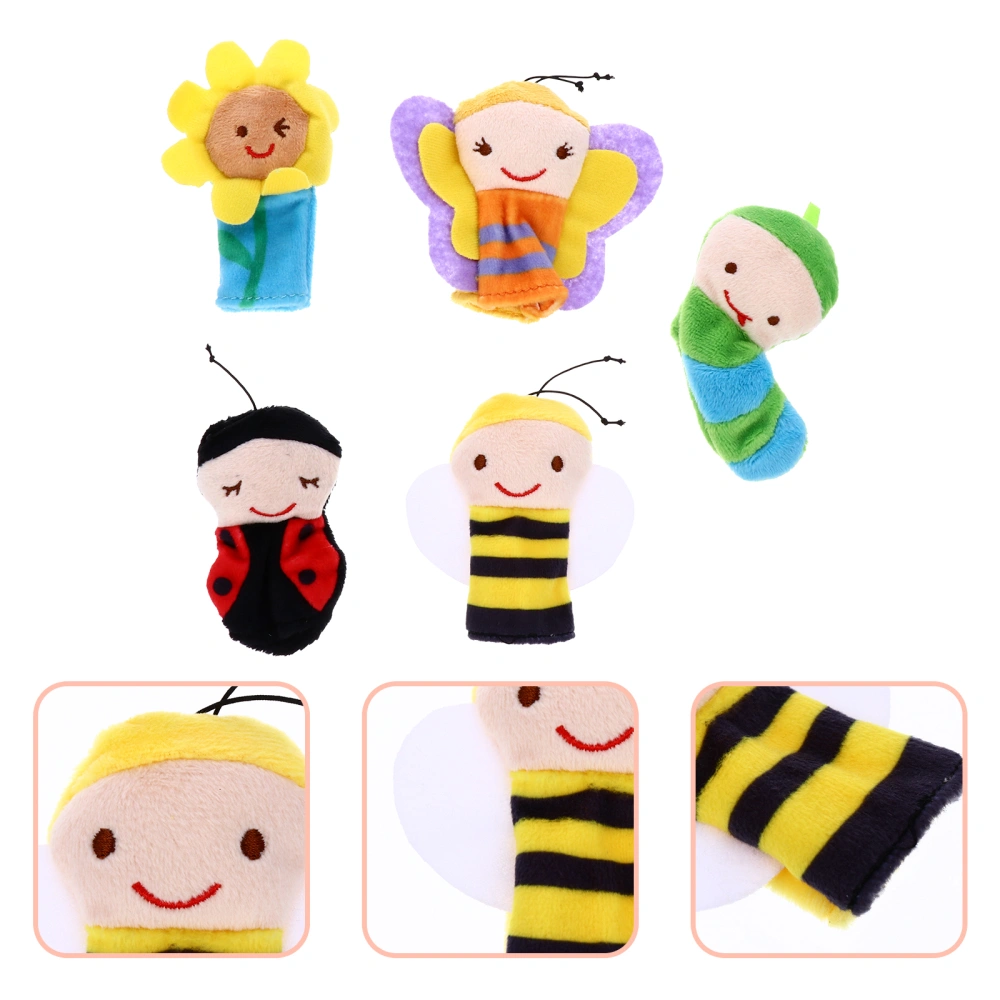 5Pcs Plush Animal Finger Puppets Colorful Different Storytelling Puppet Toy