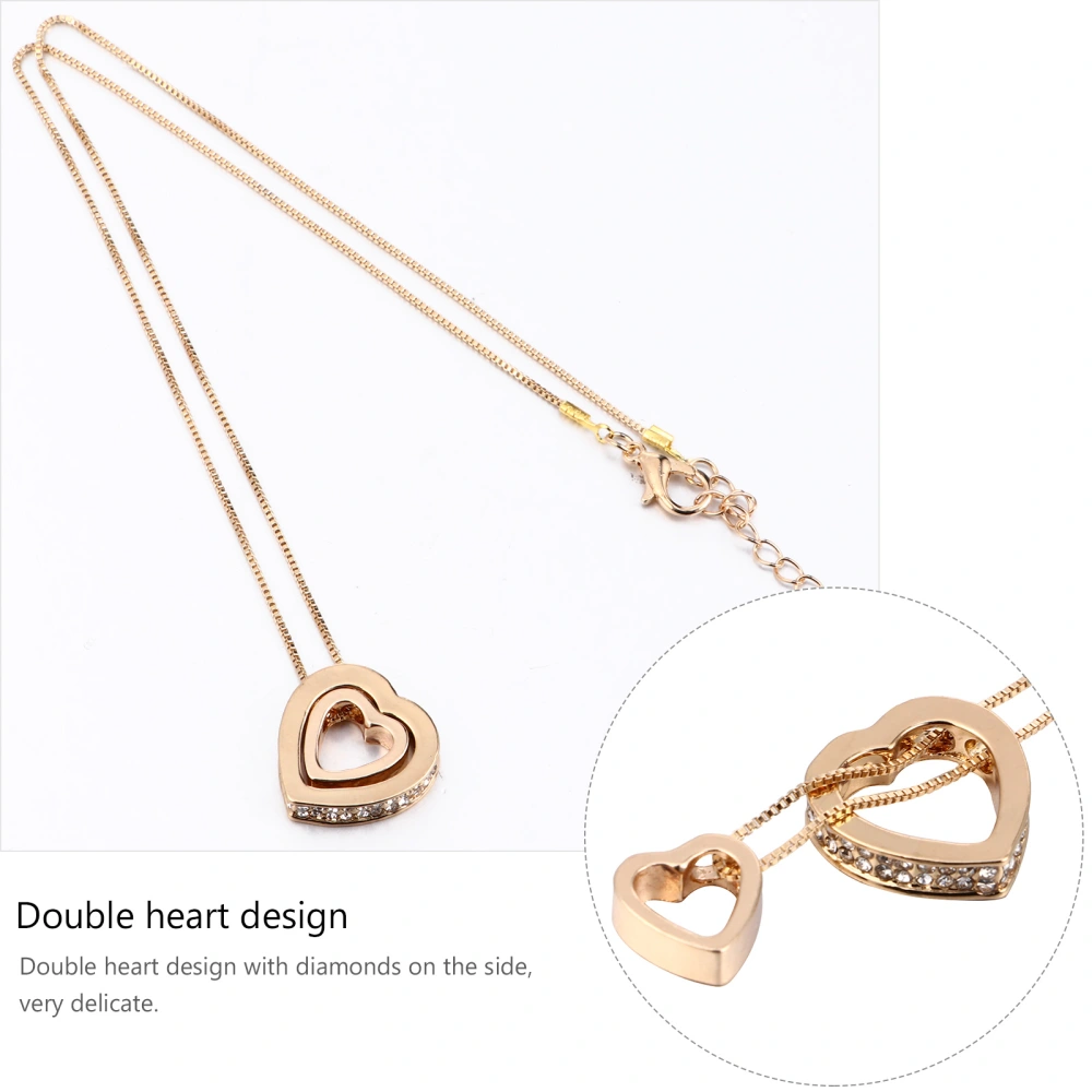 2 Pcs Stylish Double-heart Shape Neck Rings Beautiful Novel Neck Decorations