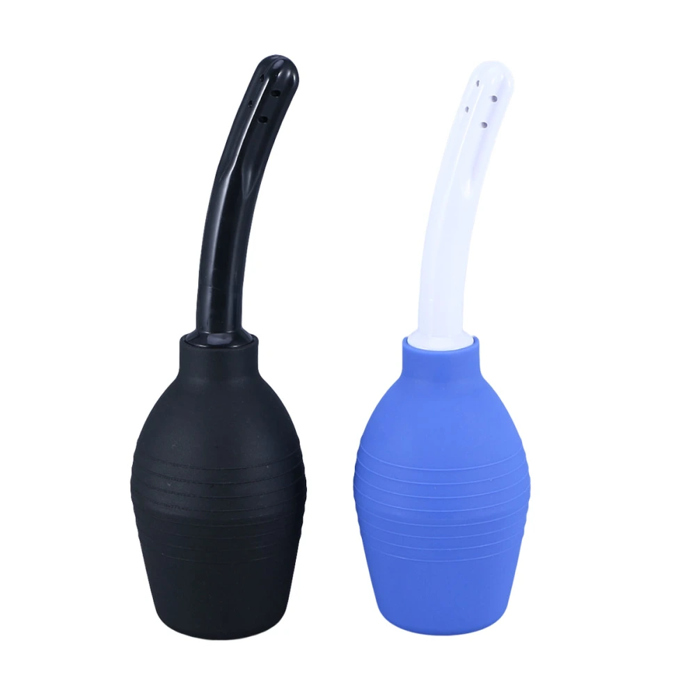 2pcs 310ml Safe Douche Anus Cleaner Vaginal Flusher Washing Enemator for Adults (Black and Blue)