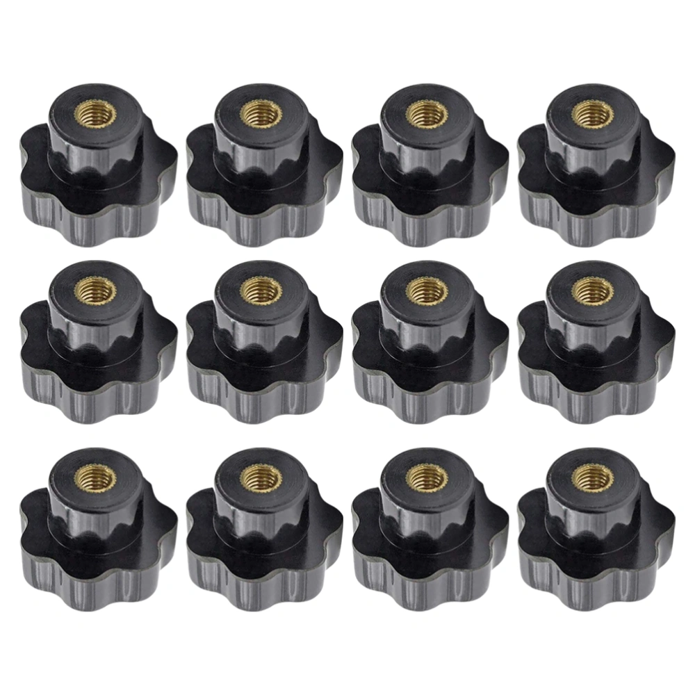 12pcs Plum Blossom Shaped Screw Thread Knob Screw-on Handle Clamping Knob