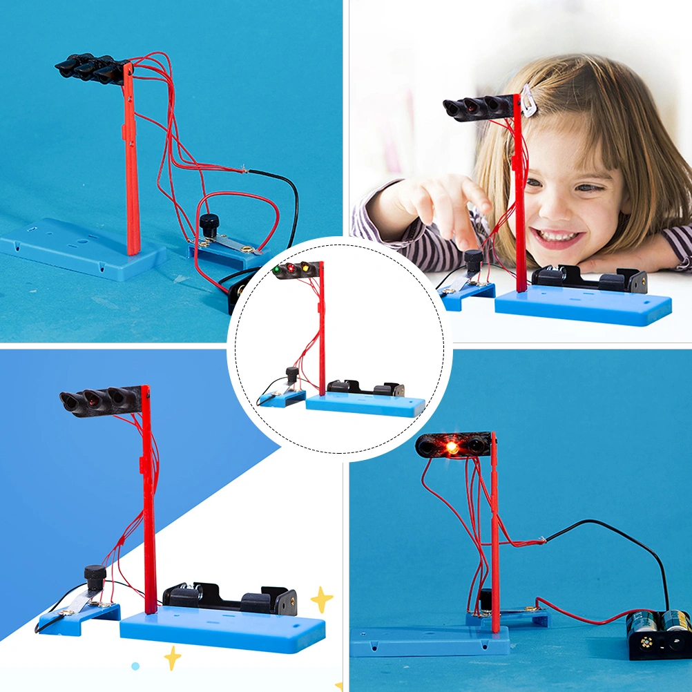 1 Set DIY Traffic Lights Model Toy Kids Experimental Scientific Educational Toy