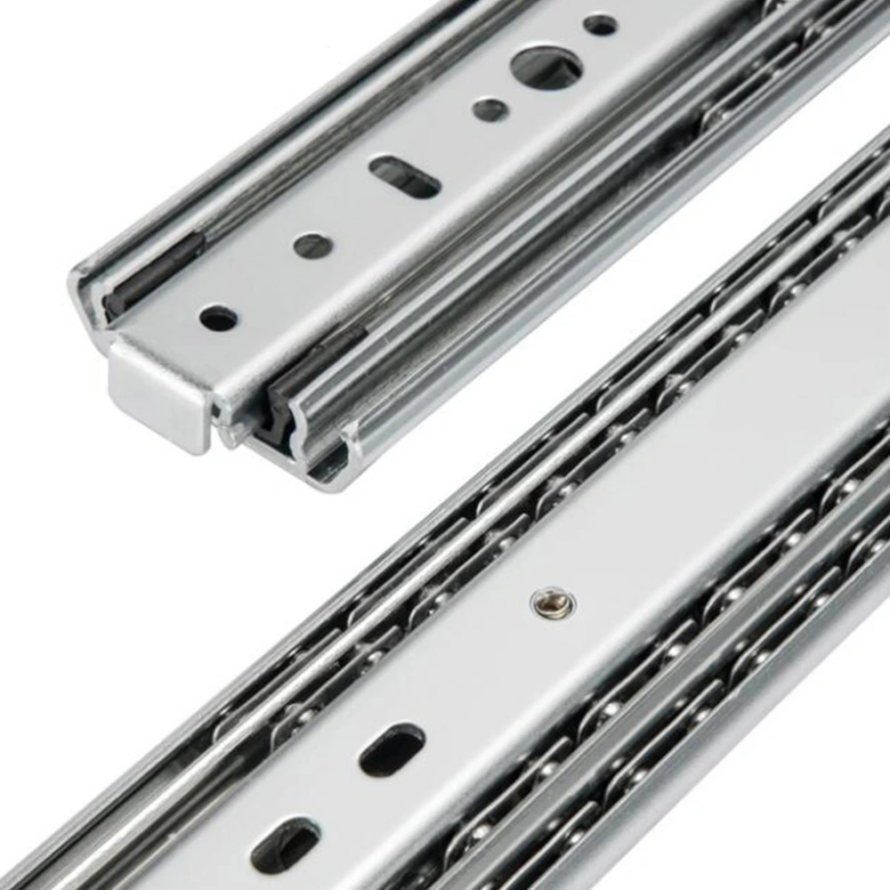 1Pc Three Steel Ball Heavy Duty Slide Rail Motor Home Car Slide Rail Drawer Load Bearing Slide Rail Industrial Cabinet Slide Rail (Silver)