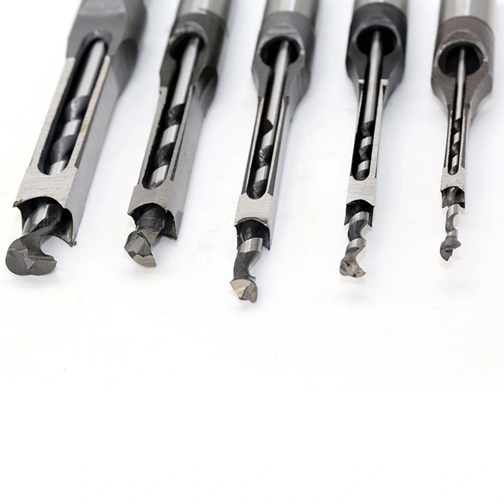 8mm Square Hole Self Centering Hinge Drill Bit Hole Puncher Wood working Tool (Silver)