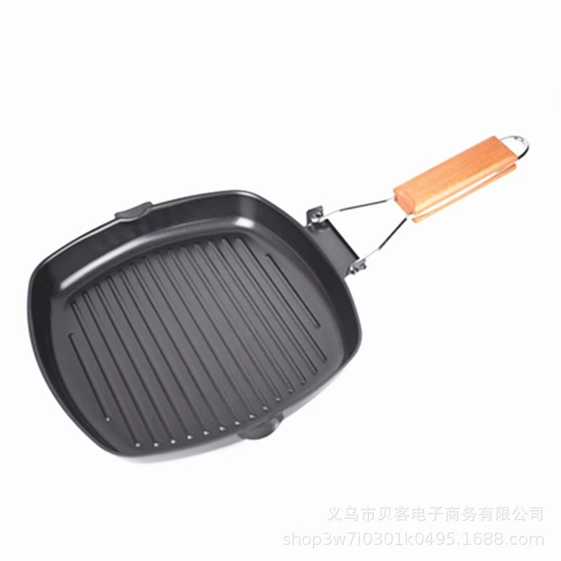 Camping Meat Grill Pan Picnic Food Grill Pan Outdoor Nonstick Barbecue Steak Pan