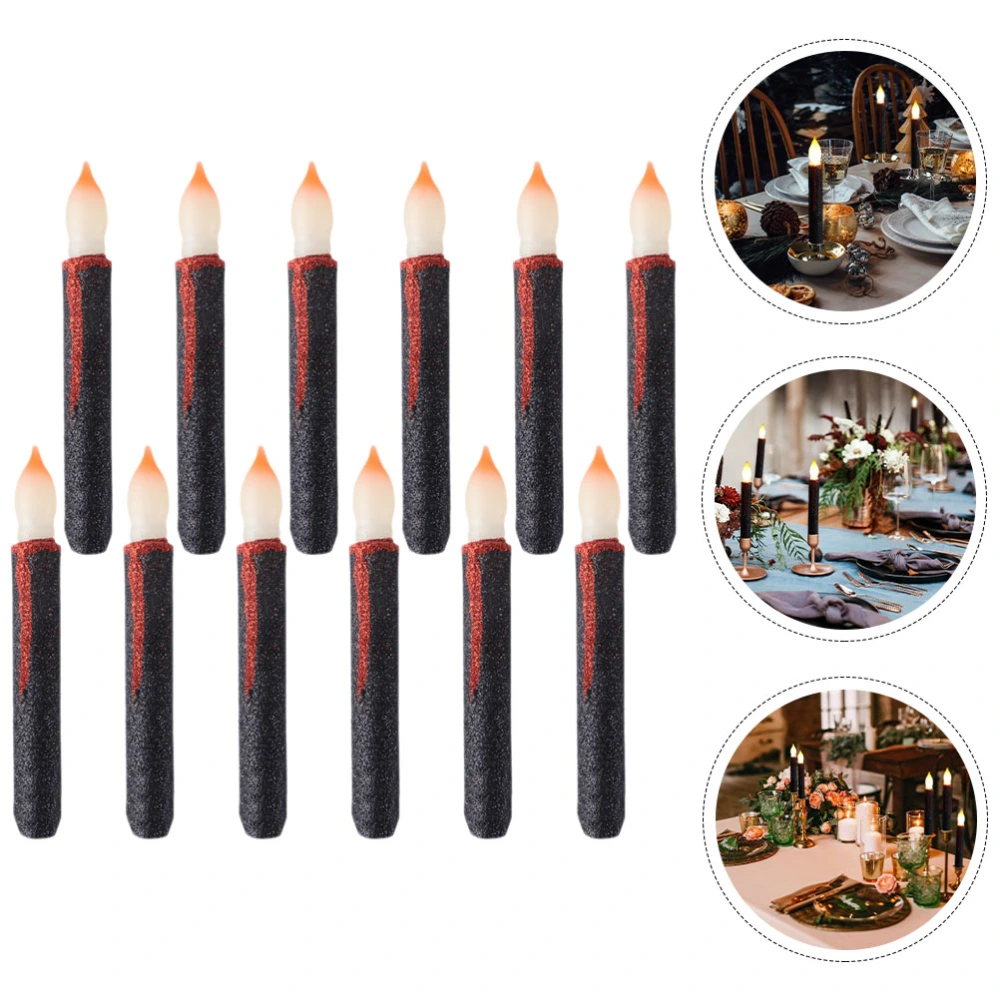 12pcs Electric Taper Candles Battery Operated Candles Flameless Candles Party Decor