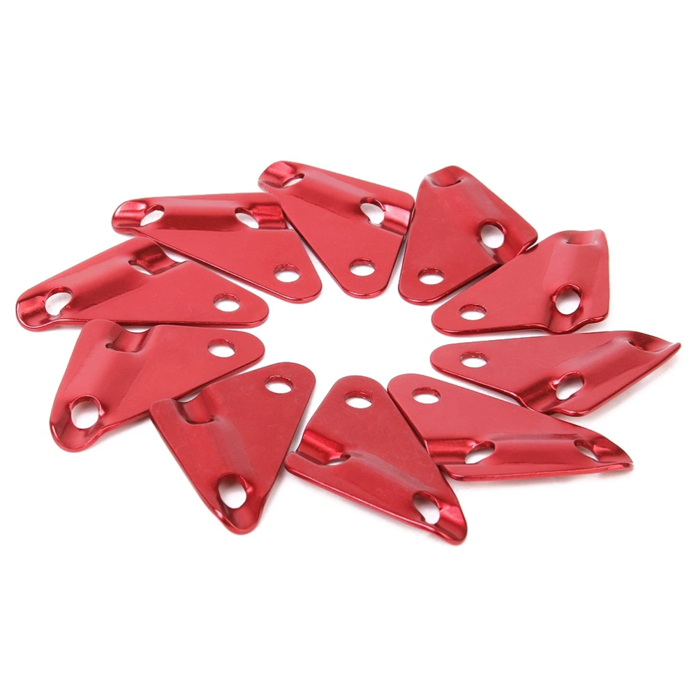 20pcs Aluminum Alloy Self-Locking Triangle Guy Line Bent Runners for Tent Awning - Size L (Red)