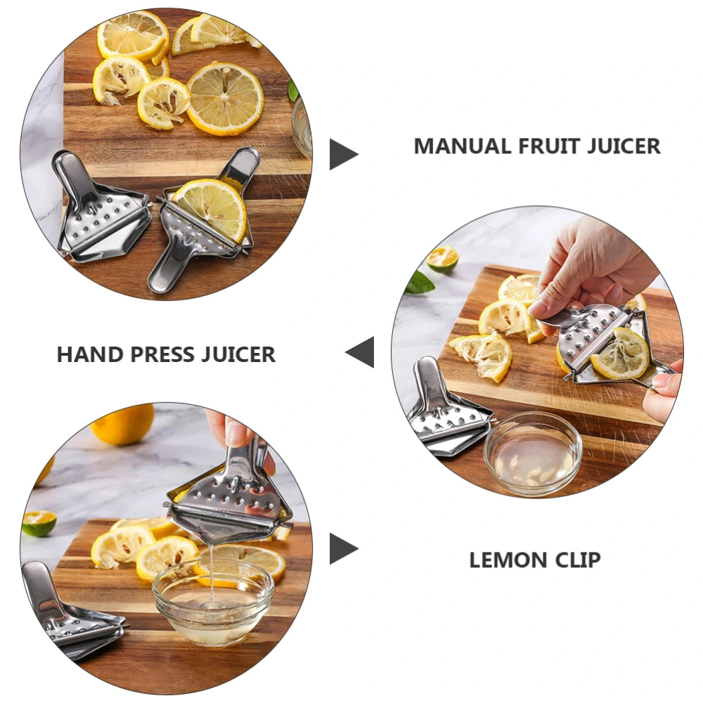 5Pcs Stainless Steel Manual Lemon Squeezers Practical Lemon Juicers (Silver)