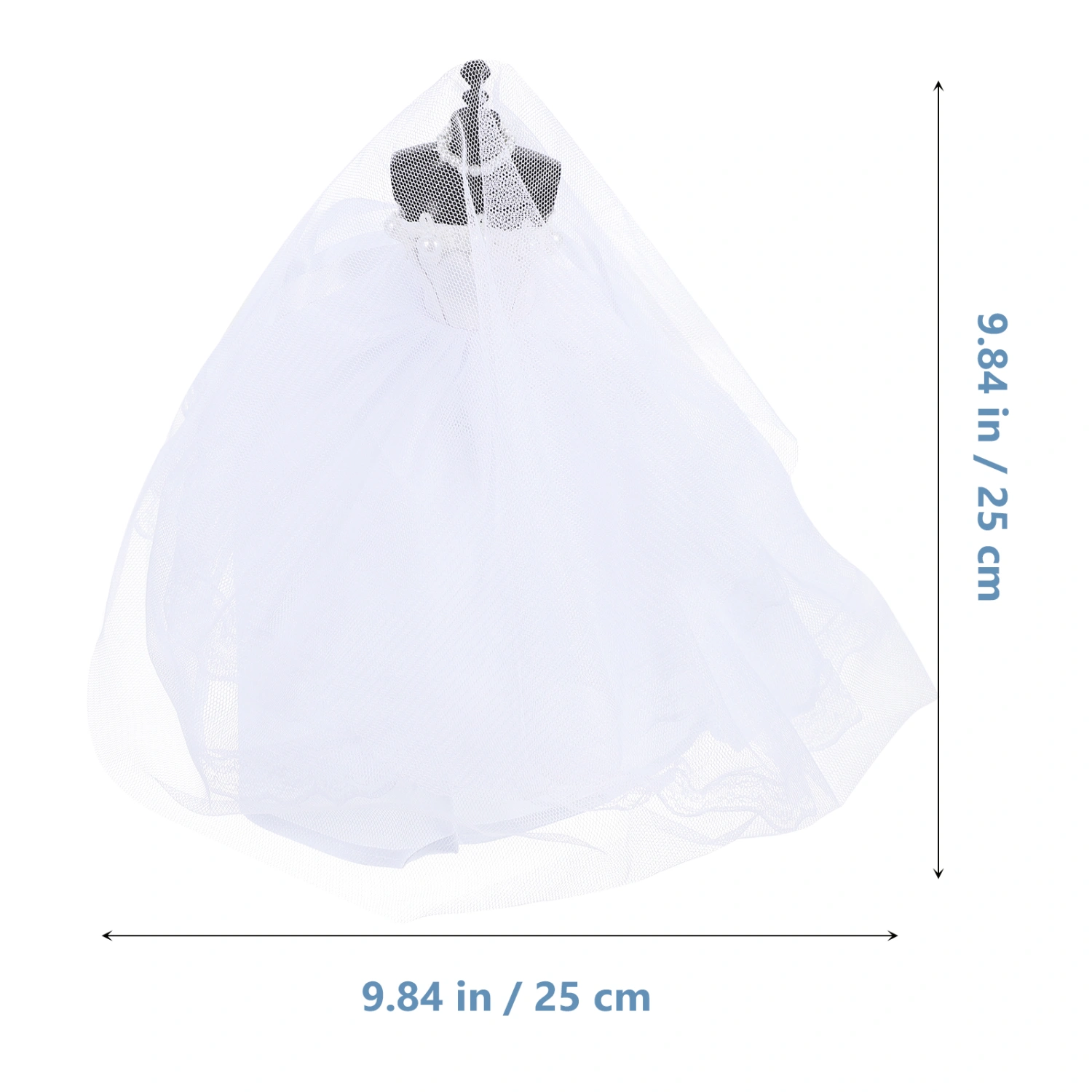 1 Set Wedding Dress Model Mini Dress Design Bride Clothes Ornament with Veil