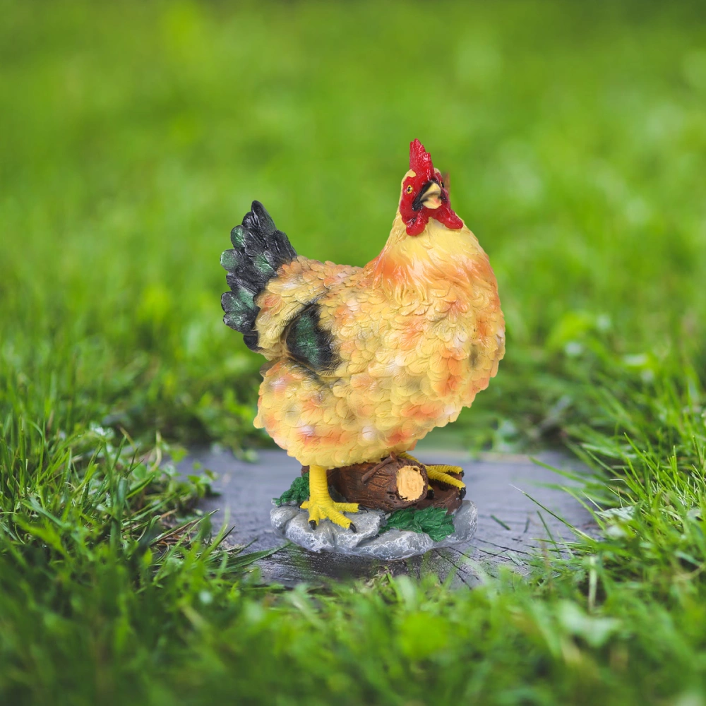 1Pc Resin Small Hen Adornment Delicate Unique Poultry Animal Model Crafts Courtyard Garden Decoration