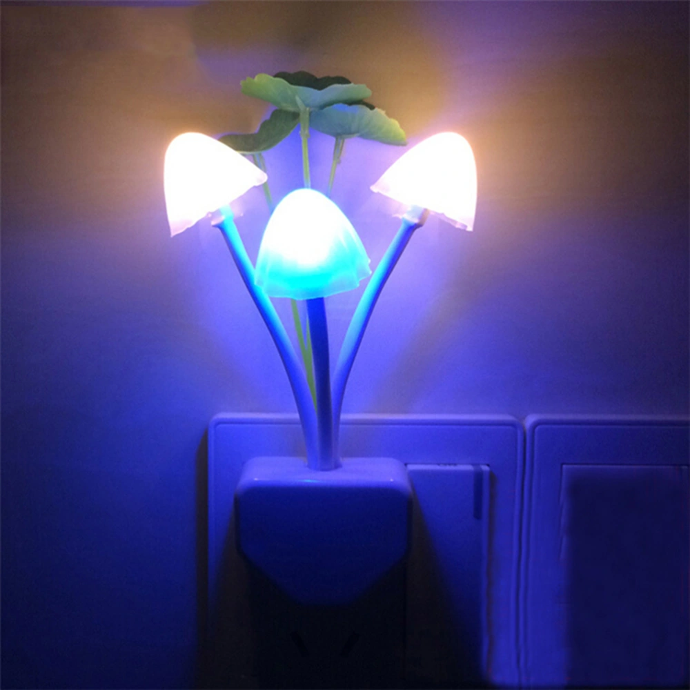 LED Wall Night Lights Mushroom Plants Style Sensor Lamp for Kids Sleeping with EU-plug