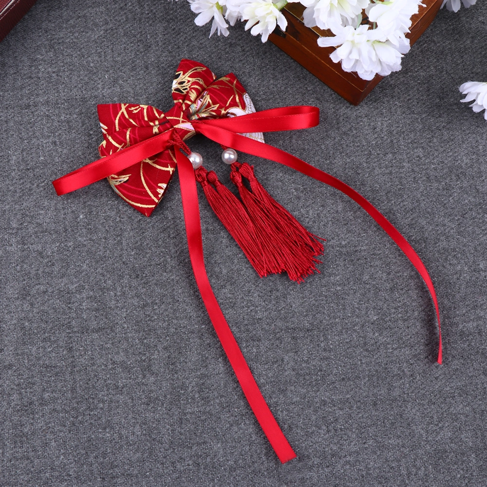 1pc Beautiful Headdress Hair Clip Hair Accessories Bowknot Shape Design Chinese Ancient Style New Year for Girls